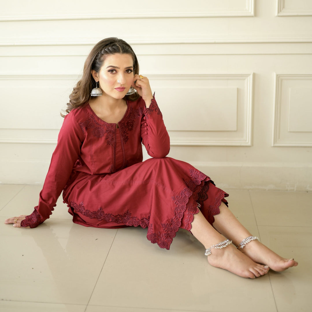 Best Selling - Rose - 2 PC Embroidered Suit